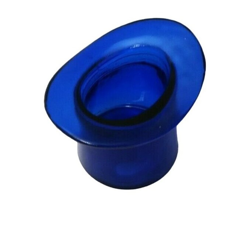 Depression Top Hat Cobalt Blue Glass Ashtray Toothpick Holder Vintage